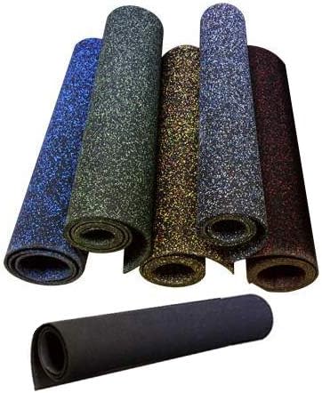 American Floor Mats 1/4in (7mm) Thick 10% Mocha 4' x 6' Heavy Duty Rubber Rolls, Protective Exercise Mats, Home Gym Rubber Flooring