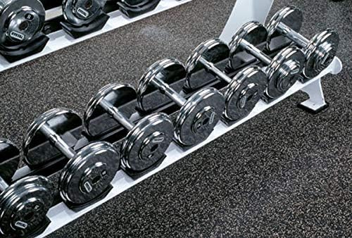 American Floor Mats 1/4in (7mm) Thick 10% Blue/Grey 4' x 8' Heavy Duty Rubber Rolls, Protective Exercise Mats, Home Gym Rubber Flooring