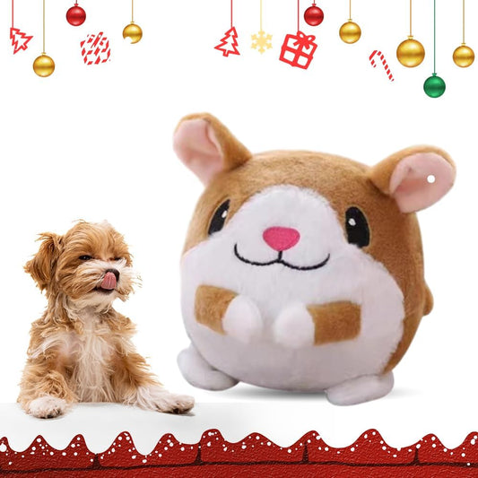 2025 Upgrade Active Moving Pet Plush Toy, Squeaky Dog Ball Toy Interactive Dog Toy for Boredom Pet Bouncing Ball Plush Toy, Pig Plush Sound Electronic Dogs Toy Pets Balls Toy