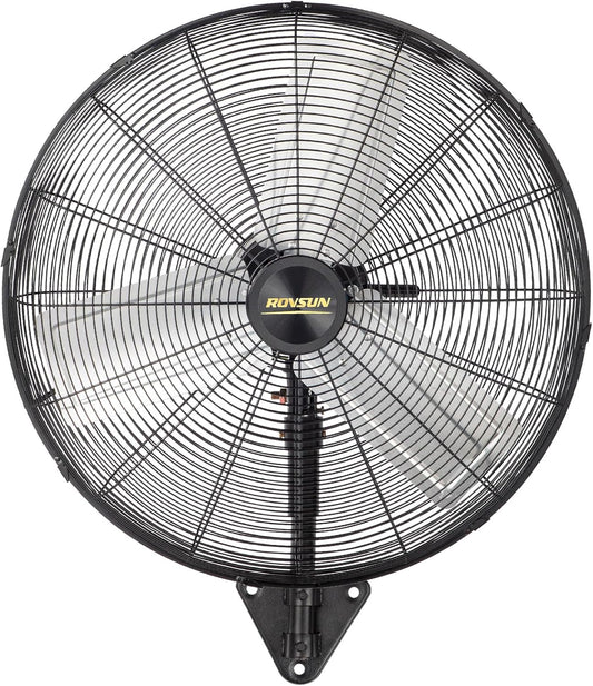 ROVSUN 30" Wall Mounted Fan, Max 10600 CFM High Velocity Industrial Wall Fan with Wide Angle Oscillating, Commercial Ventilation Use, Suit for Garage, Shop, Greenhouse, Gym, UL Listed