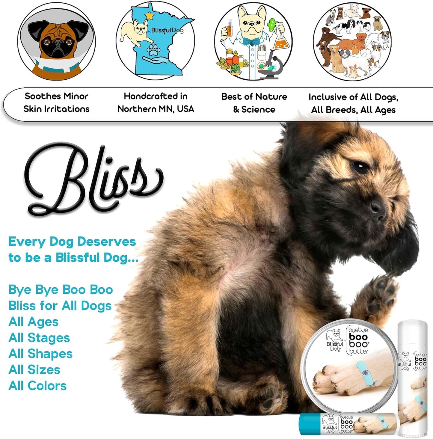 The Blissful Dog Chinese Shar-Pei Boo Boo Butter, 16 oz.