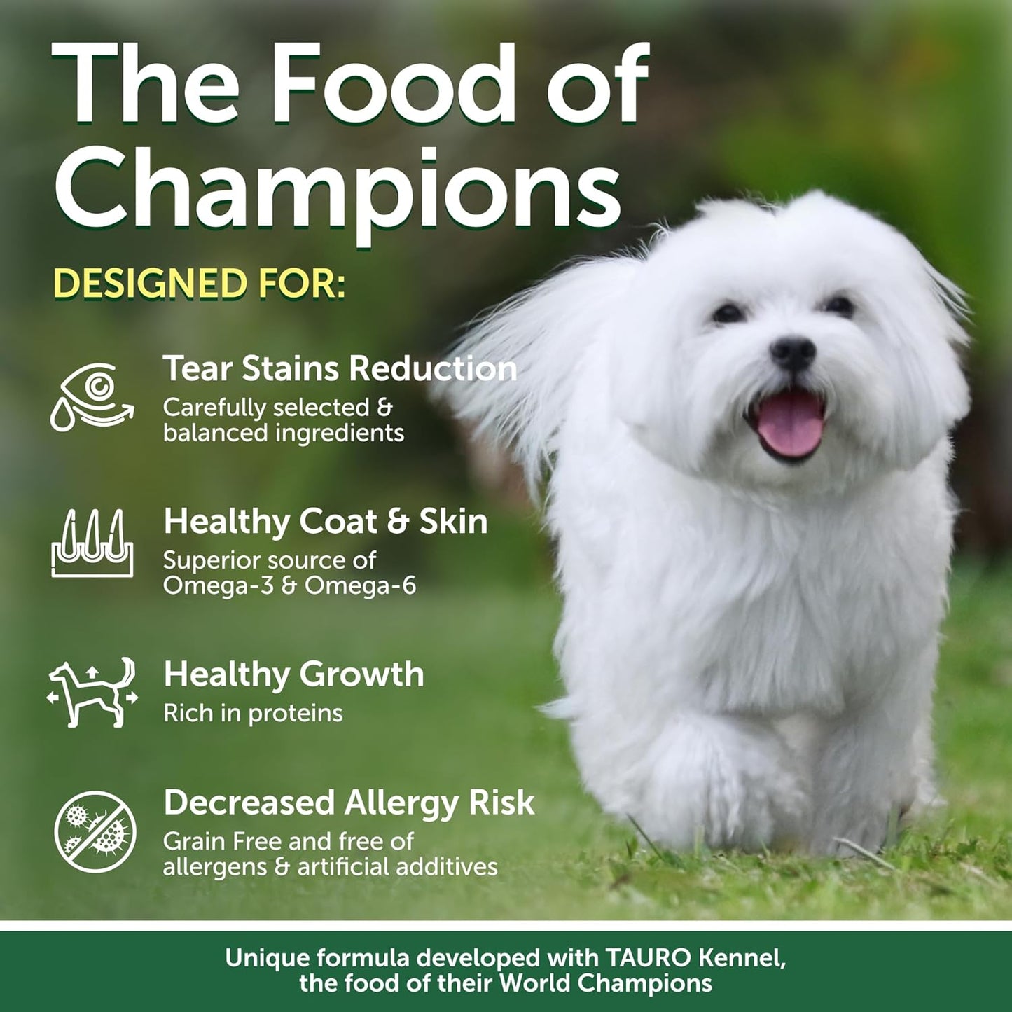 Nature's Protection Grain Free Dry Dog Food for Small Breed - High Protein Tear Stain Diet for Adult Dogs with Light Fur - Small Bites Kibble (Superior Care - Lamb, 3.3 lb)