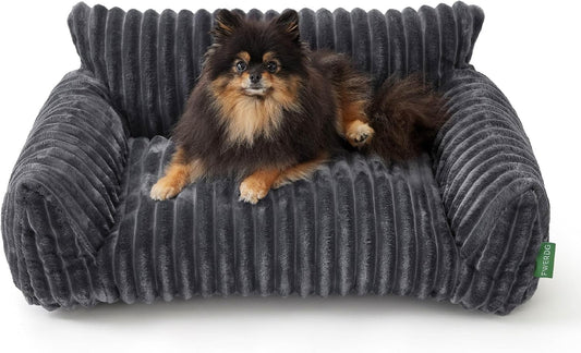 Cute Couch Bed for Pets, Supportive Cat Sofa for Indoor Cats, Medium Dog Sofa Bed for Medium Dogs, Grey, 30 inches