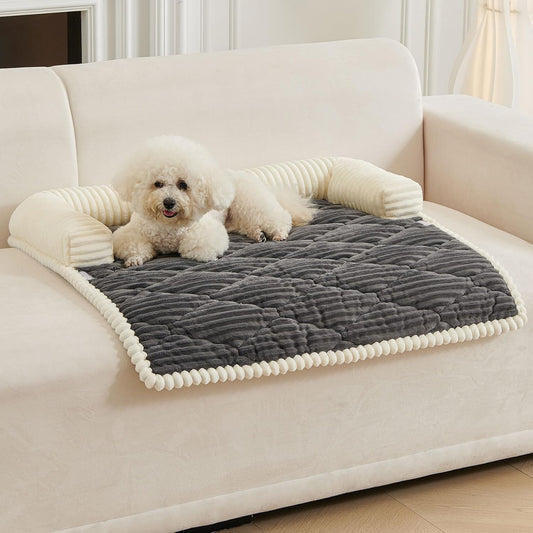 HAOMAIJIA Dog Couch Bed for Large Dogs, Non Slip Pet Couch Covers for Sofa Thick Soft Washable Dog Couch Cover Protector All Seasons Universal Dogs and Cats Bed Mat (Grey, X-Large)
